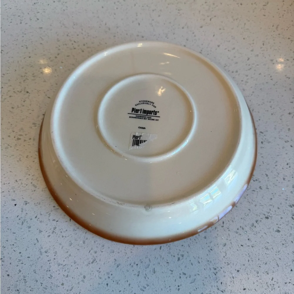 Pier 1 Imports Apple Pie Stoneware Baking Dish – Recipe Printed – NWT